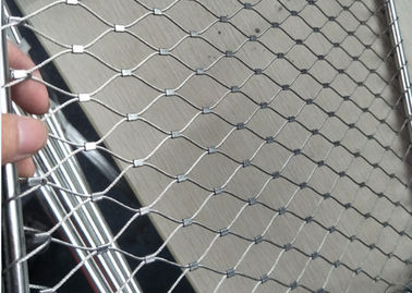 Ferruled Stainless Steel Wire Rope Mesh For Decoration AISI 316 Diamond Shape