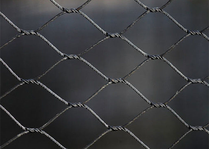 SS316 Black Oxide Wire Rope Mesh Net Weatherproof With 25-300mm Aperture 25-300mm